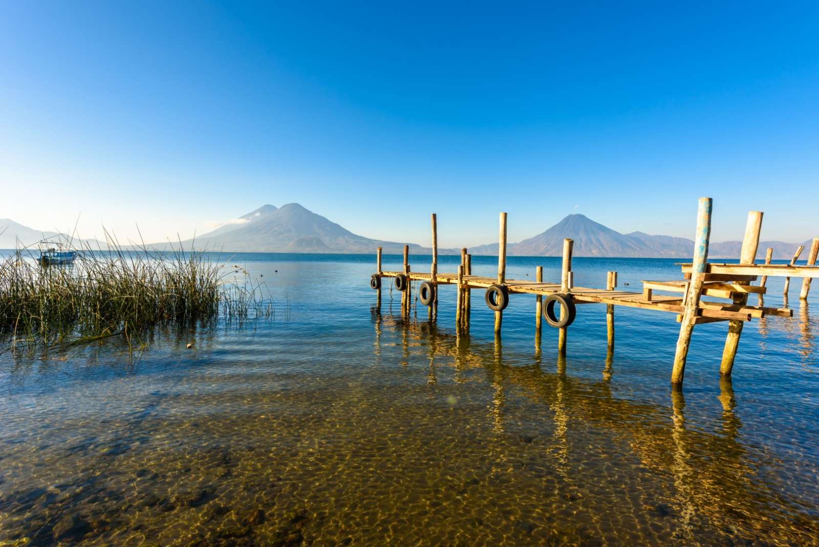 Wooden pier at Lake Atitlan, Guatemala