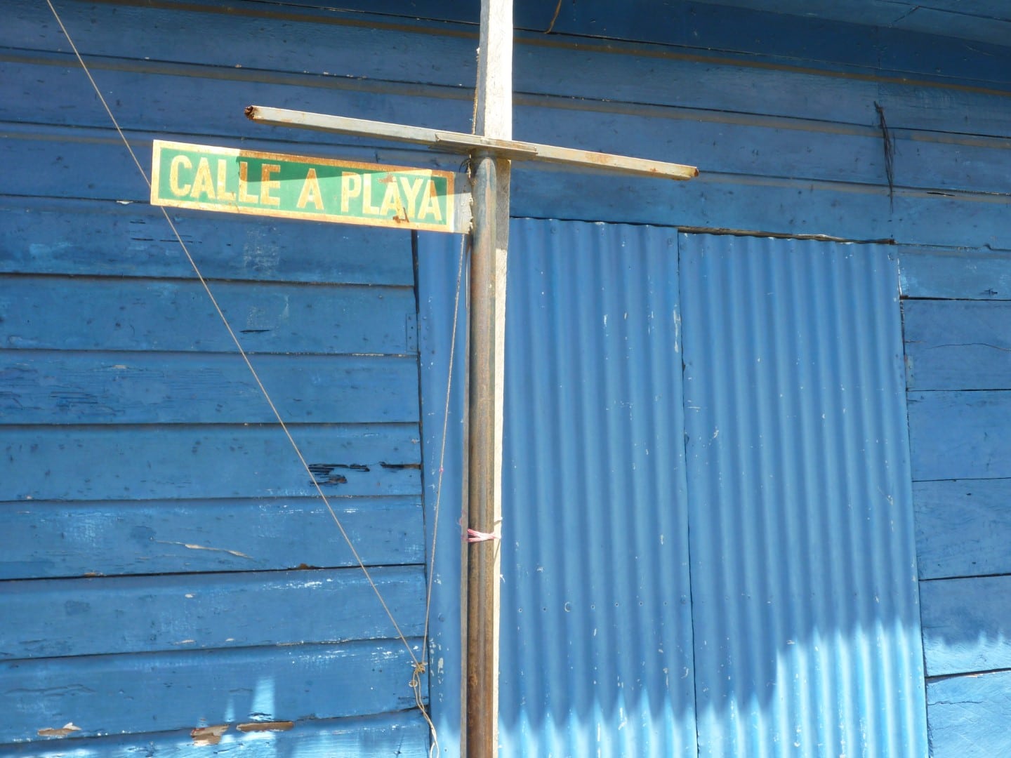 Street sign in Livingston, Guatemala