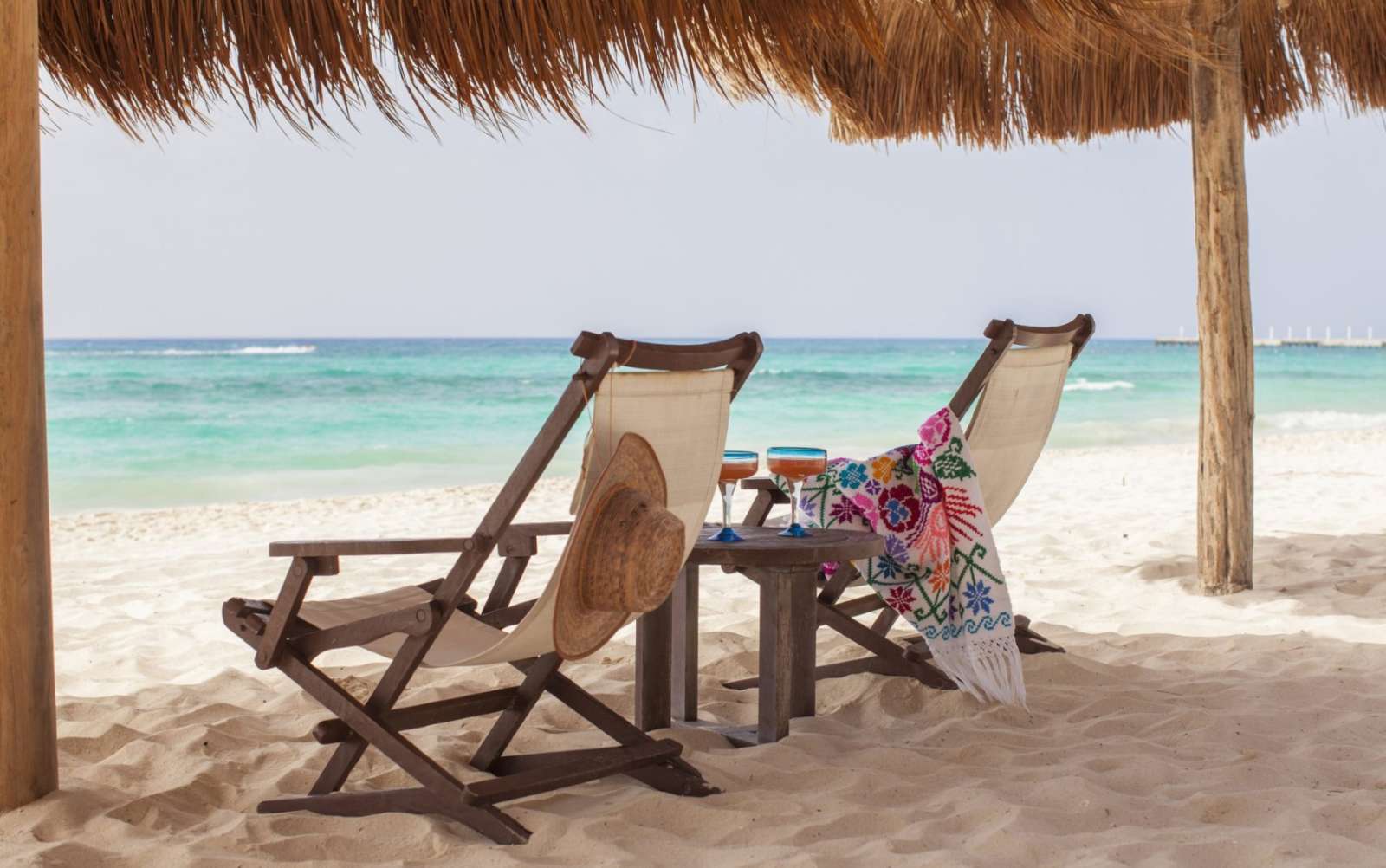 Deck chairs at Mahekal Beach Resort