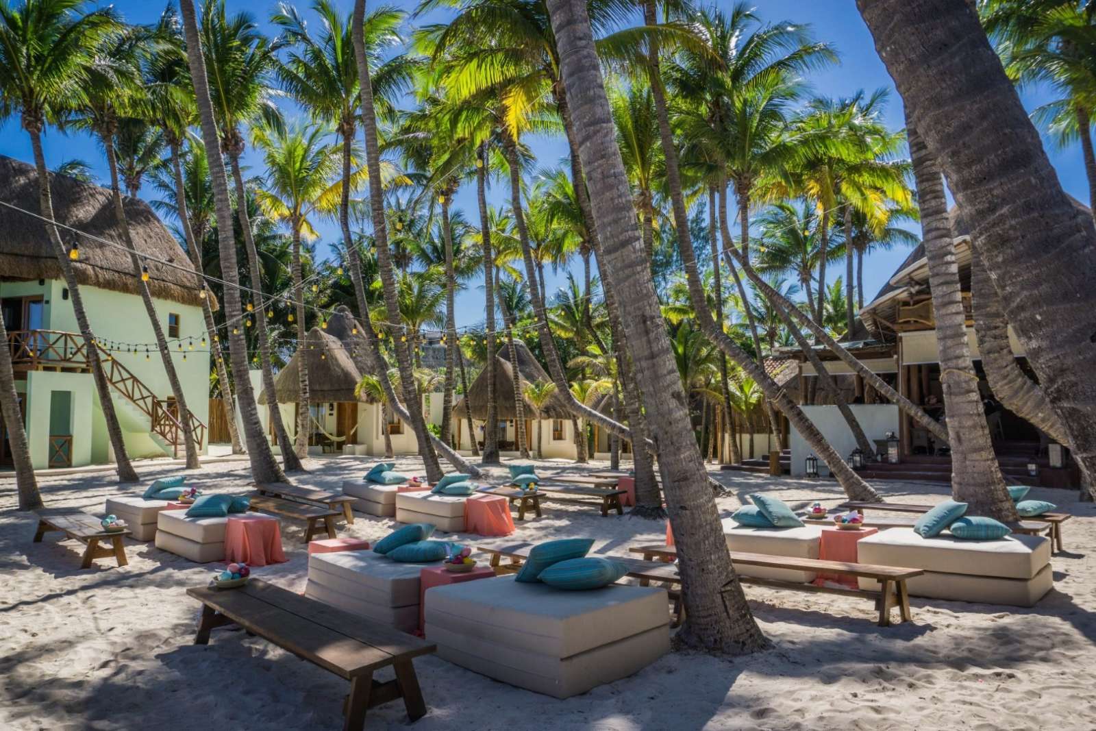 Beach beds at Mahekal Beach Resort