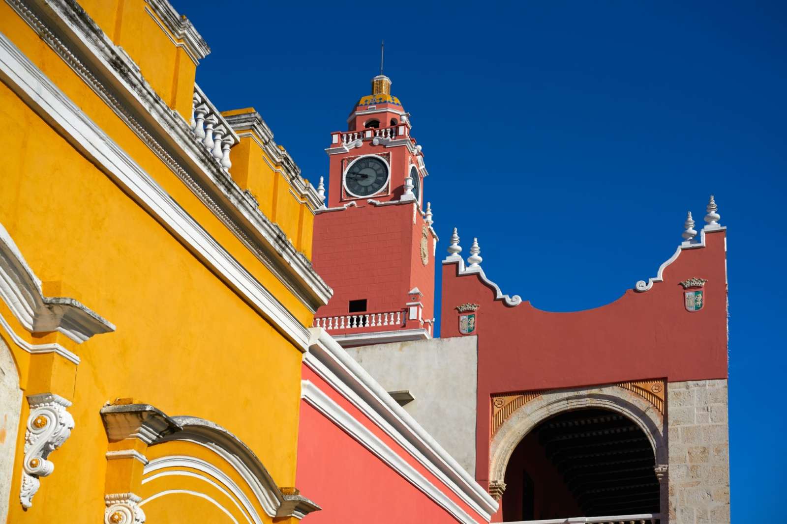 Colourful town hall building in Merida, Yucatan