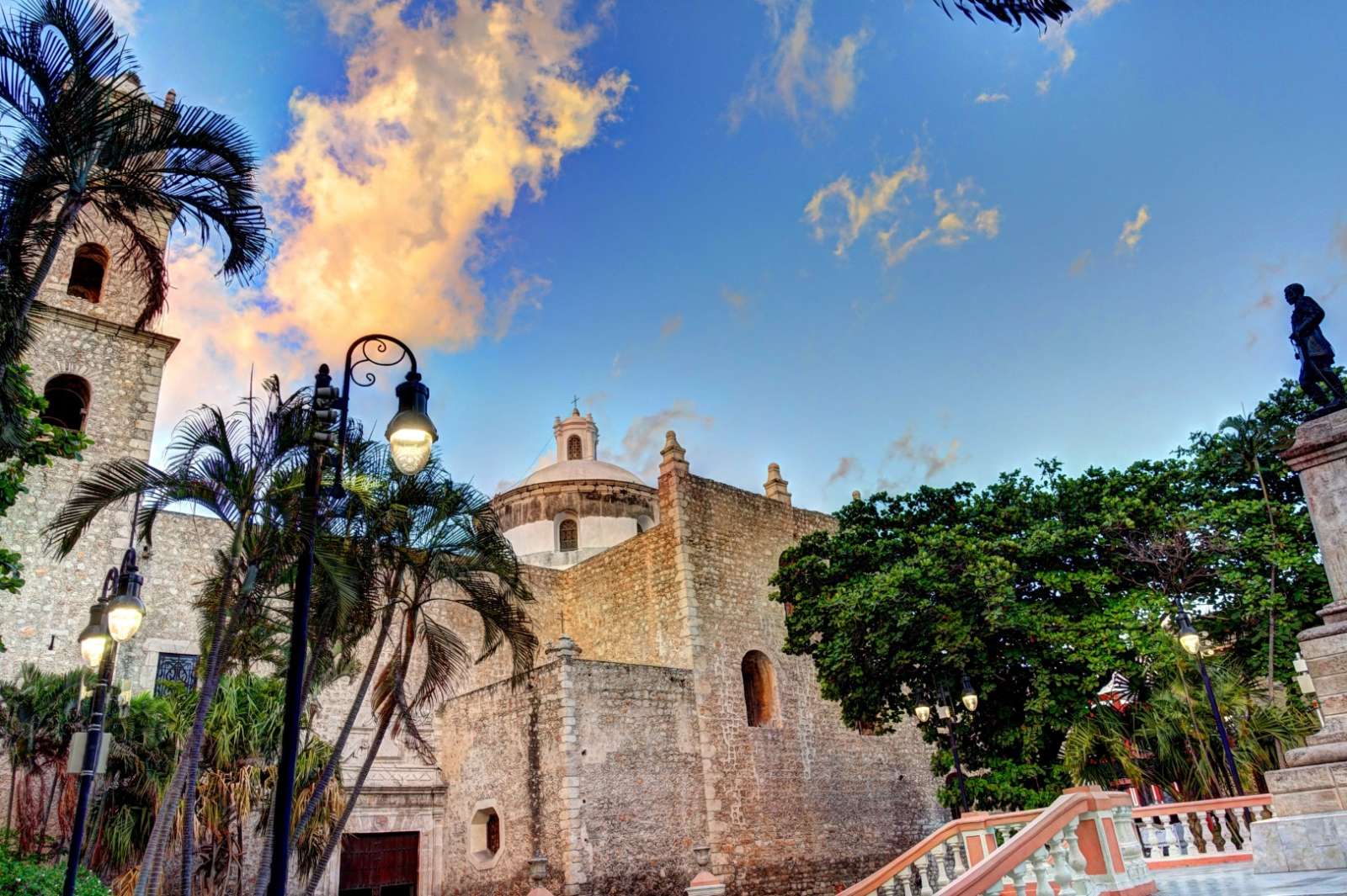 Quiet plaza in Merida, Yucatan