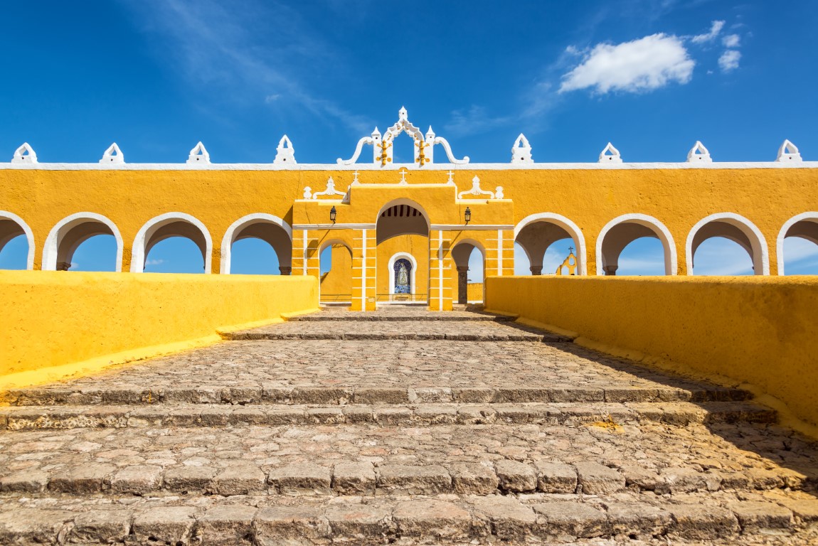 Steps leading to the monastery in Izamal