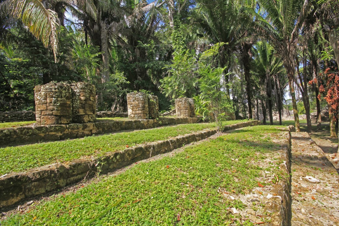 Ruined columns at Kohunlich