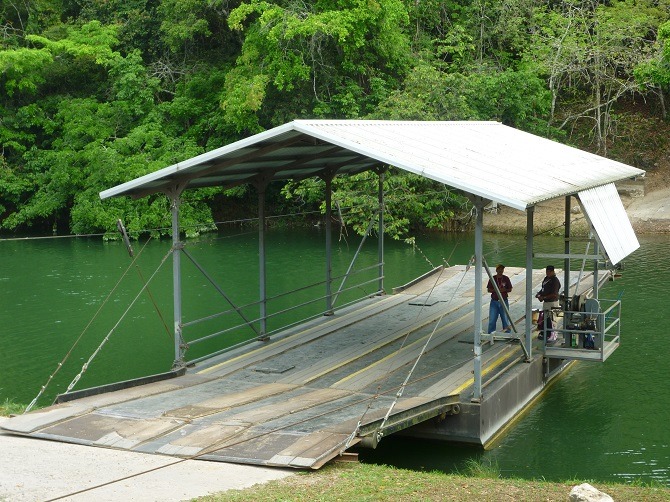 The Mopan River ferry in San Ignacio, Belize