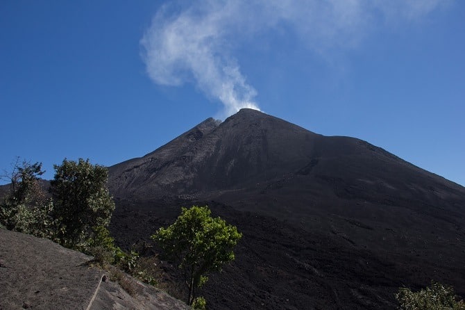 The volcano cauldron of Mt Pacaya in Guatemala