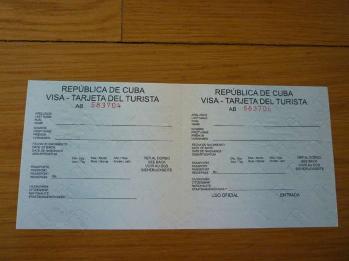 cuba tourist card