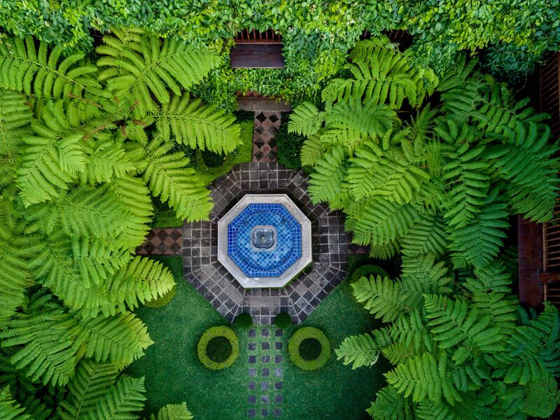 Aerial view of courtyard at Hotel Palacio de Dona Leonor