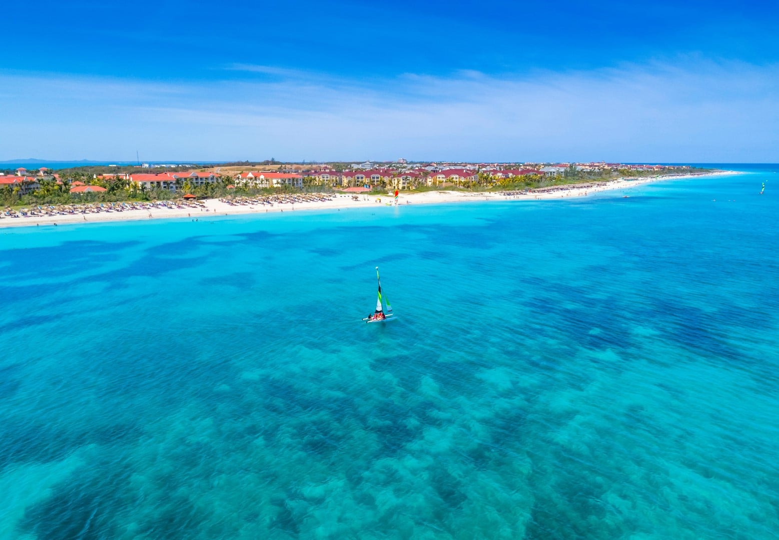 Aerial view of beach and hotel at Paradisus Princesa Varadero