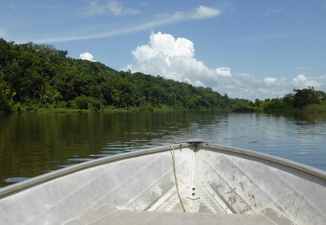 Boat journey along the Pasion River to Ceibal