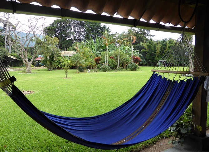 A hammock in the garden at Posada de don Rodrigo