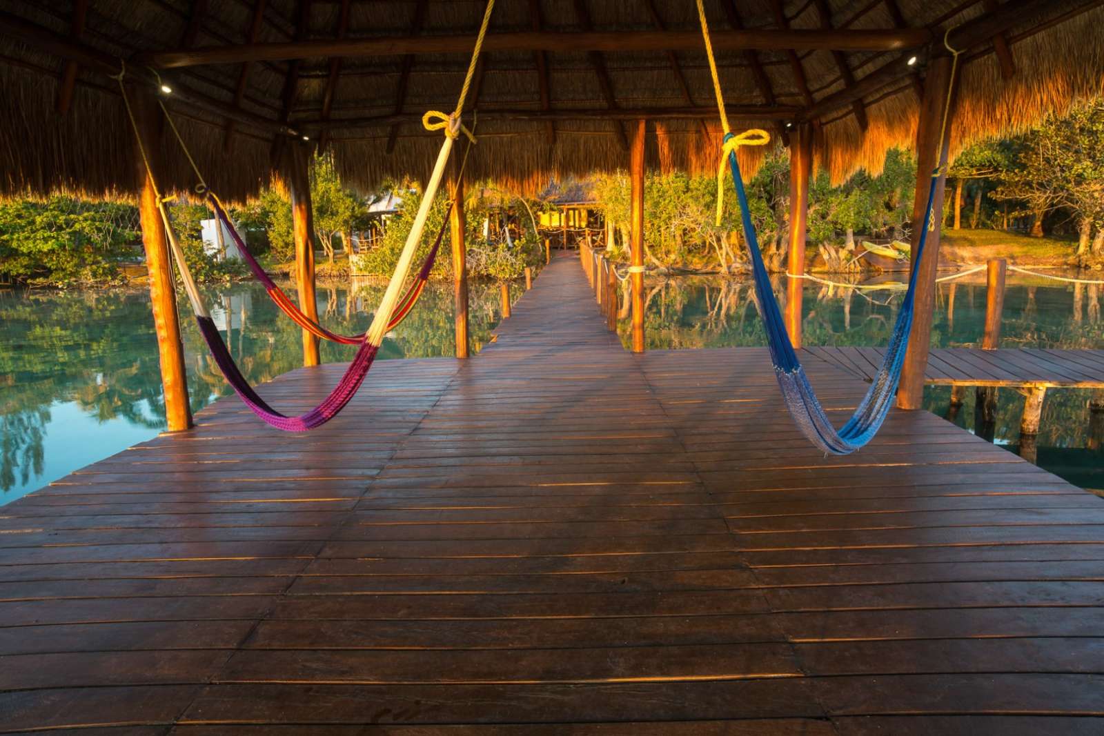 Hammocks at Rancho Encantado Bacalar