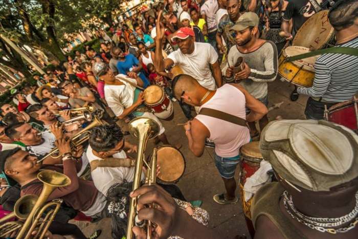 A band at Las Parrandas in Remedios, Cuba