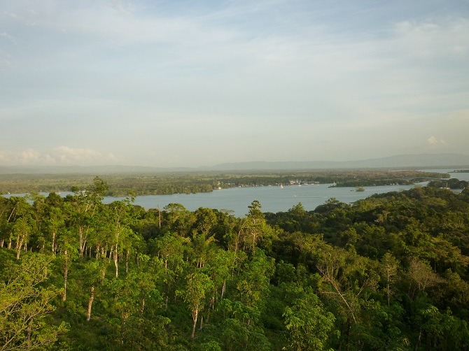 A panoramic view over Rio Dulce