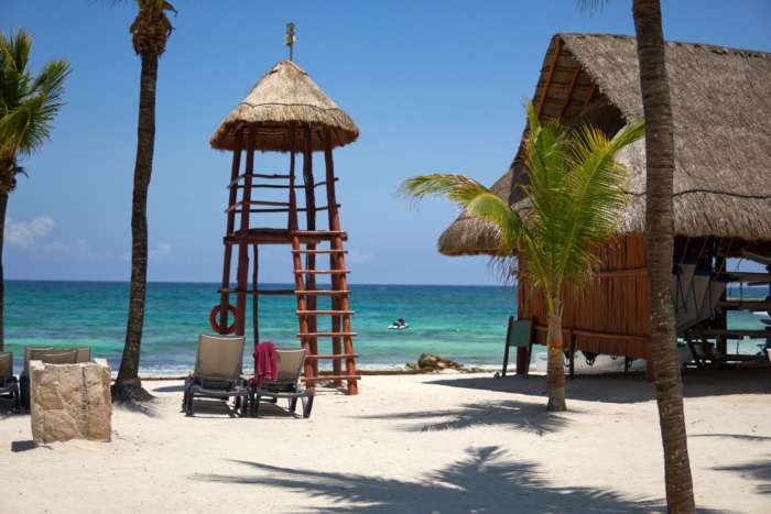 Riviera Maya, Quintana Roo, Mexico Lifeguard tower at Riviera Maya Mexico