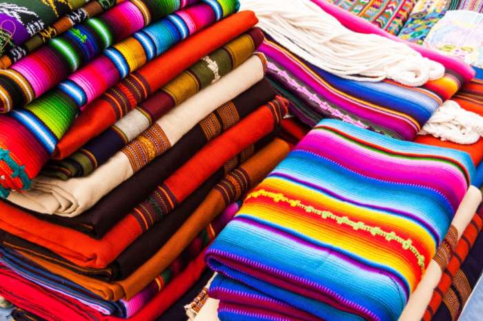 Colourful textiles at San Antonio Aguas Calientes