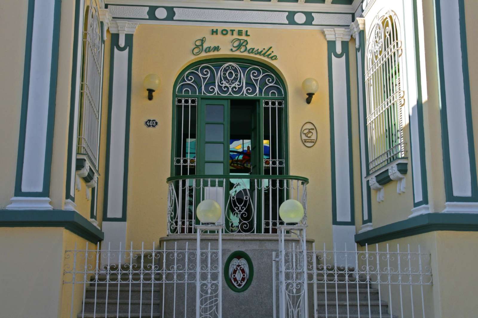 Entrance gate to Hotel San Basilio