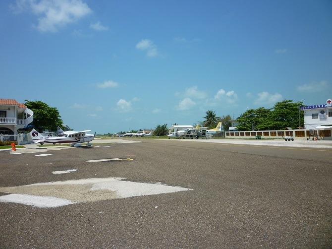 San Pedro airport on Caye Ambergris, Belize