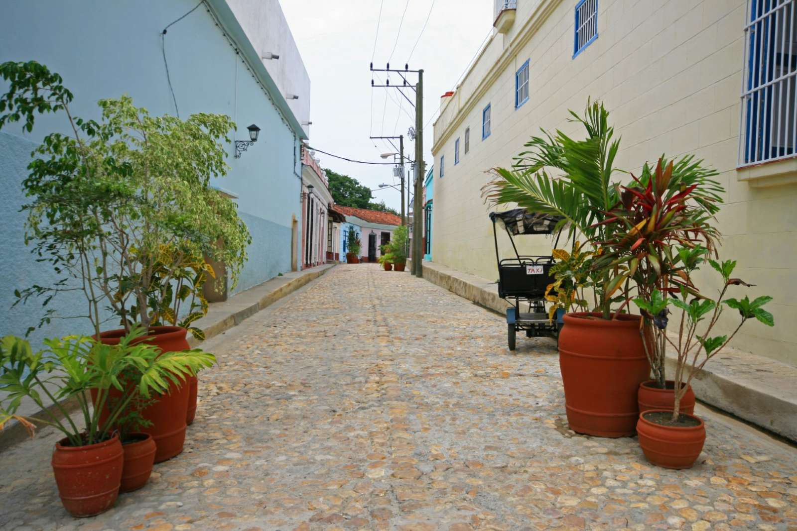 A quiet, cobbled street in Sancti Spiritus, Cuba