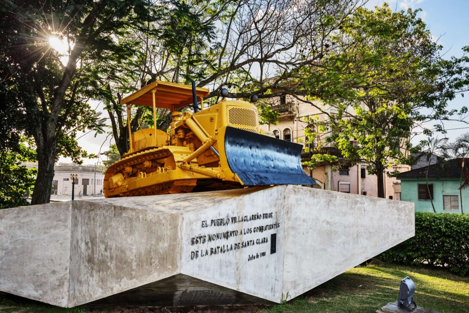 Bulldozer monument at Museum Tren Blindado, Santa Clara, Cuba