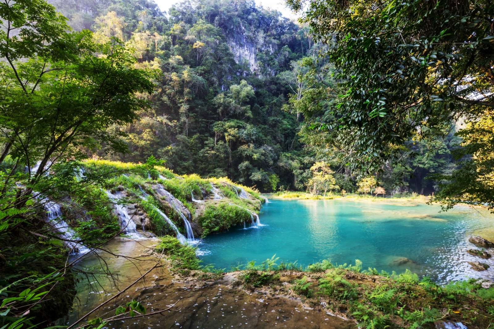 Cascades at Semuc Champey in Guatemala