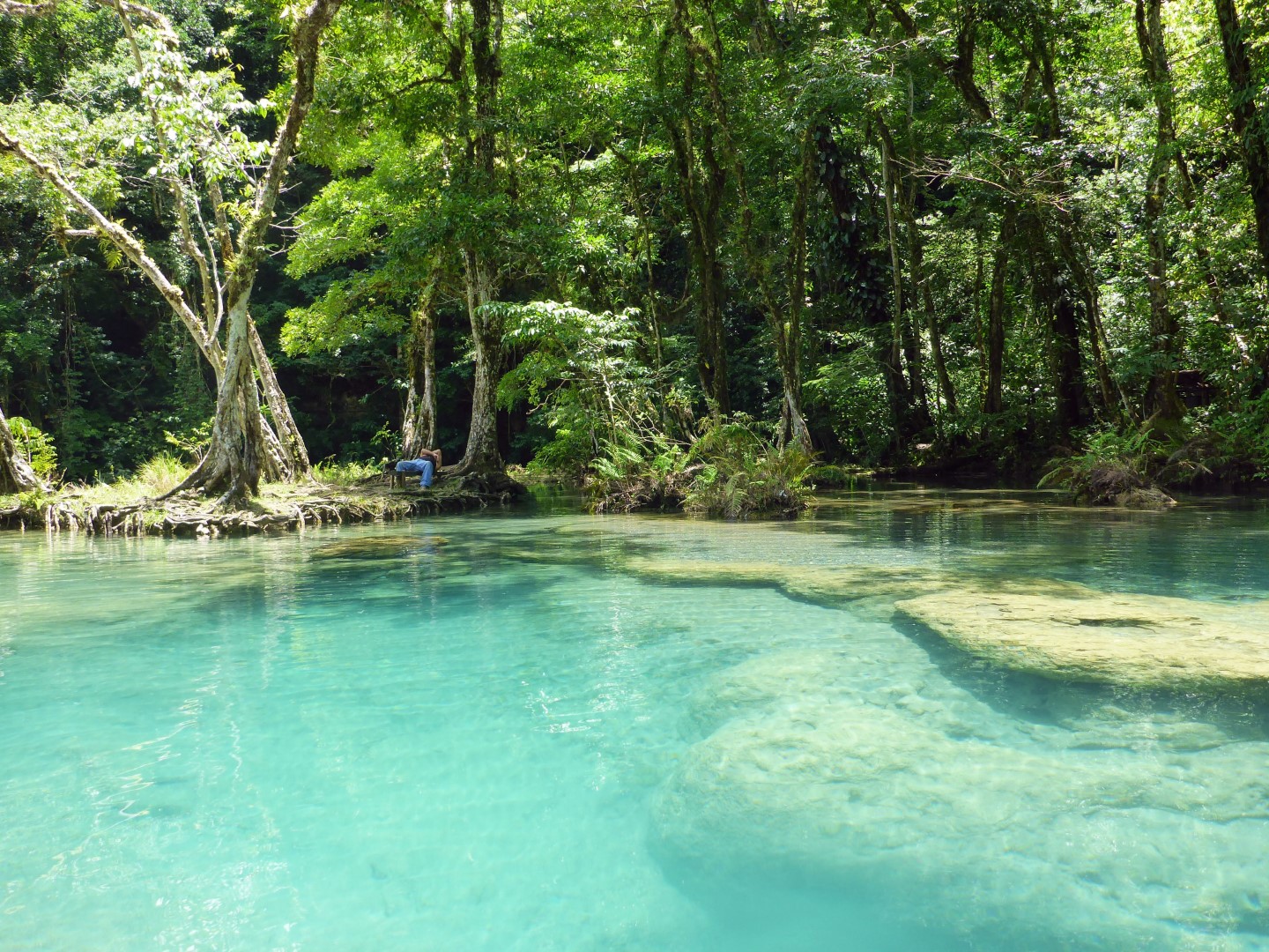 Clear pool at Semuc Champey in Guatemala