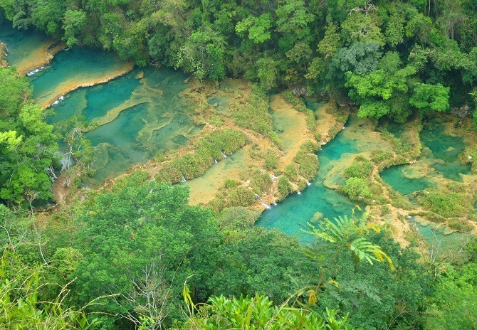 An overhead view of Semuc Champey