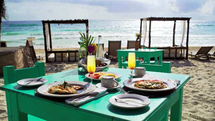 Small beach hotel in Tulum, Mexico