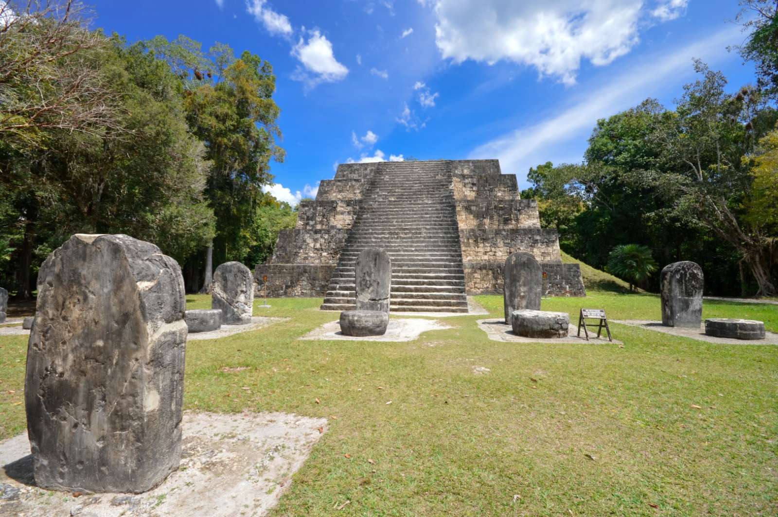 Pyramid and stelae at Tikal, Guatemala