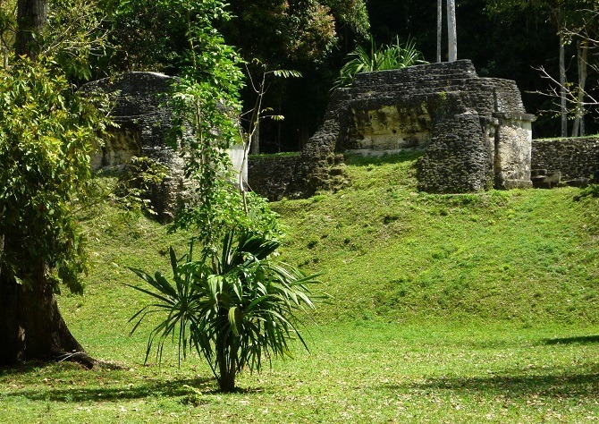 Ruined buildings in the UNESCO World Heritage site of Tikal, Guatemala