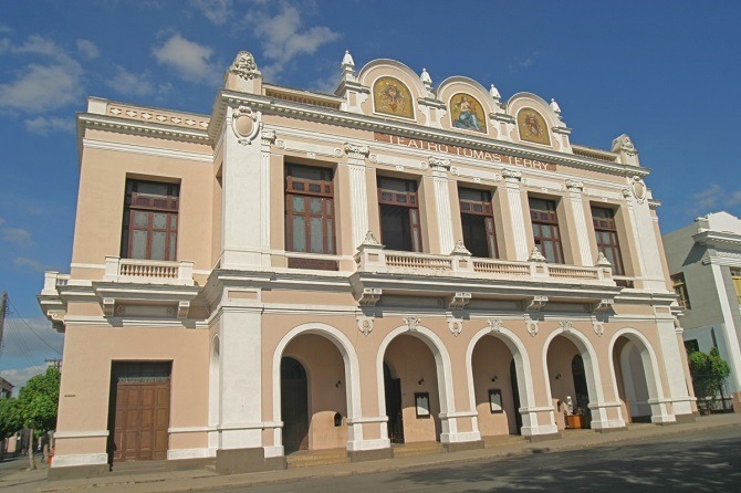 The front of Teatro Tomas Terry in Cienfuegos, Cuba