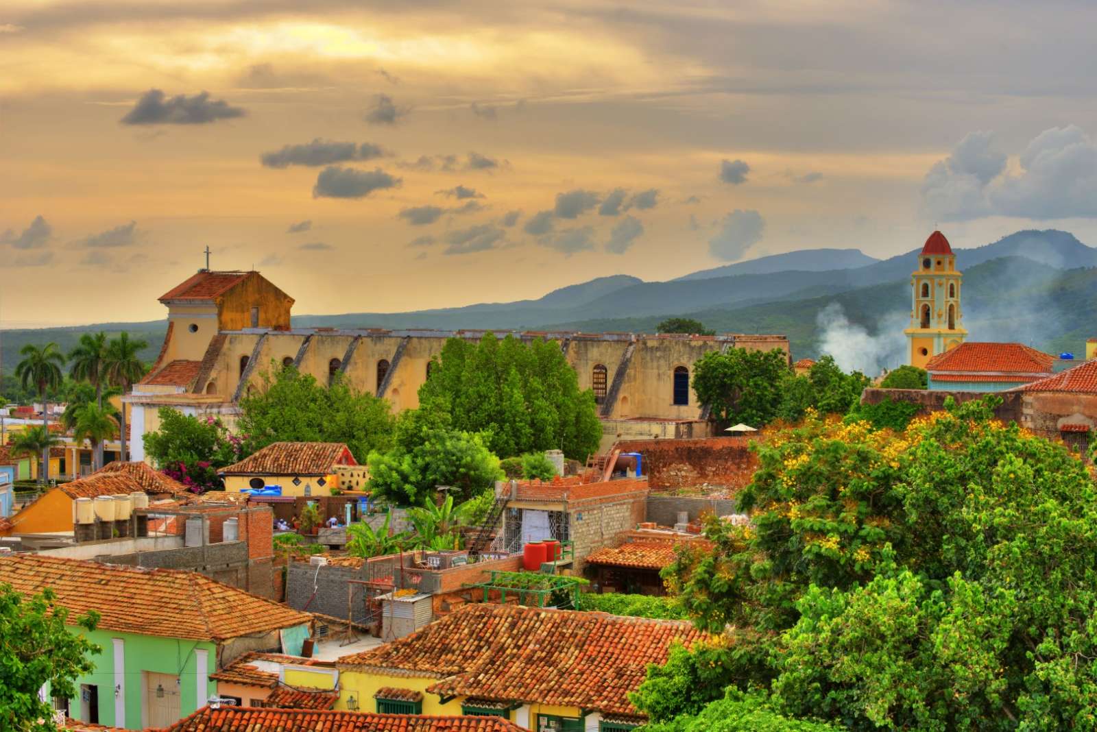 Trinidad Holidays Aerial view over Trinidad, Cuba at sunset