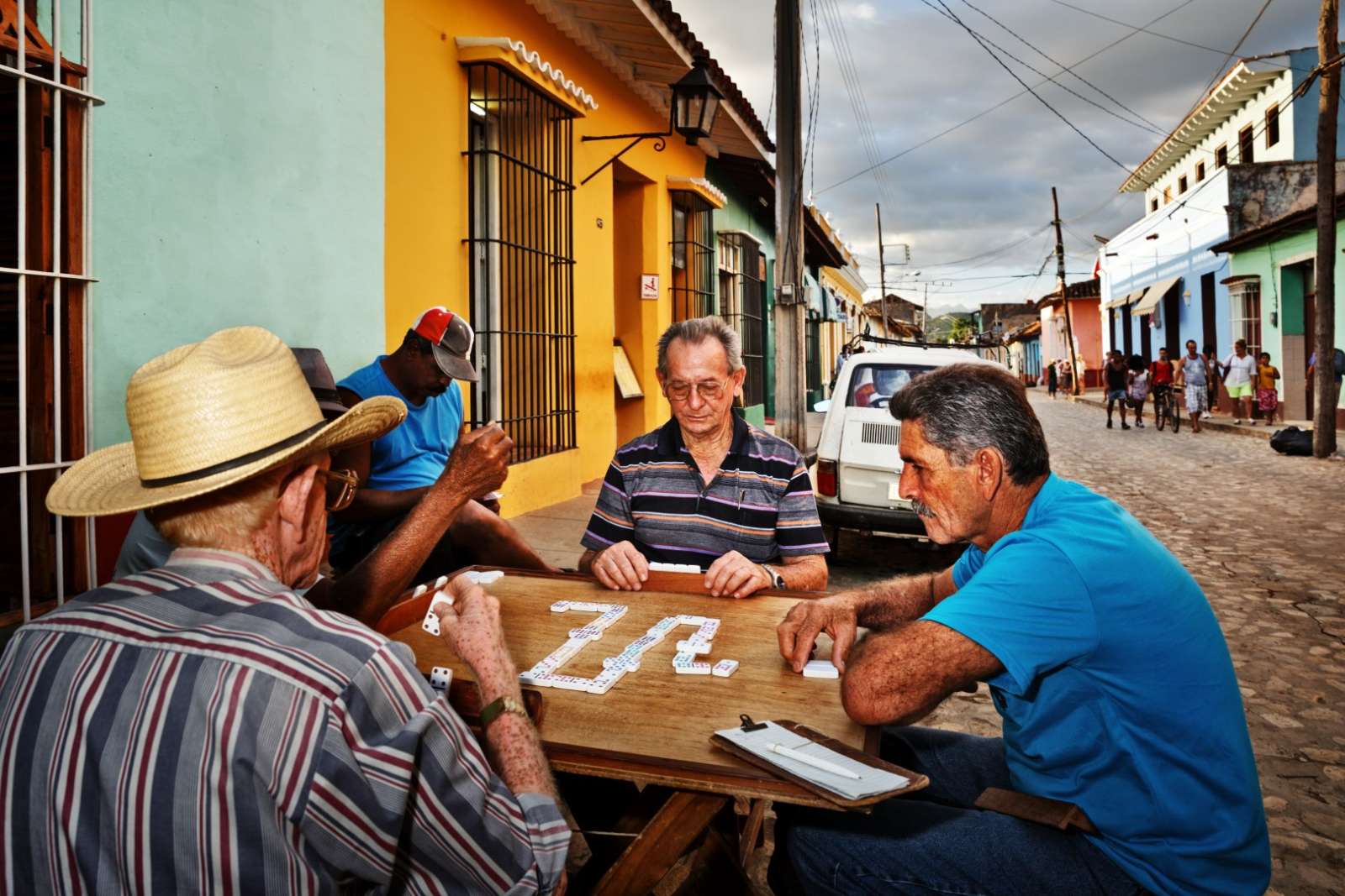 Men playing dominos in Trinidad, Cuba