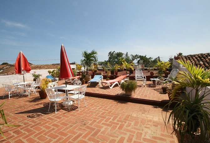 The rooftop terrace of Casa Buri y Nesti in Trinidad, Cuba