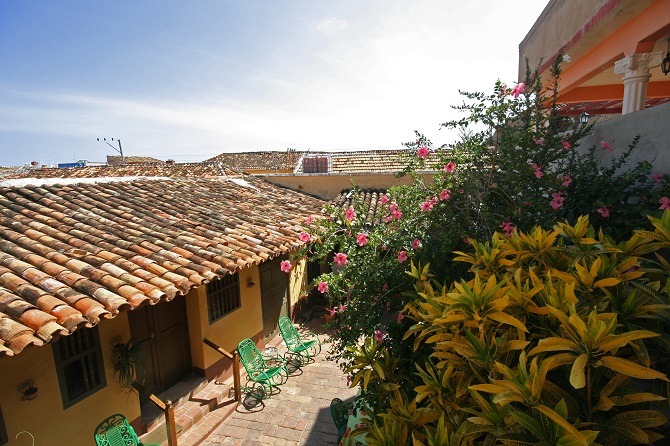 The courtyard garden at Casa Ayala in Trinidad, Cuba