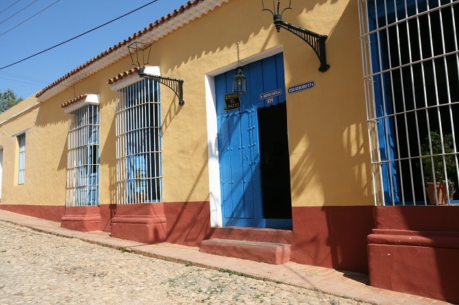 The street entrance to Casa Colonial el Patio in Trinidad, Cuba