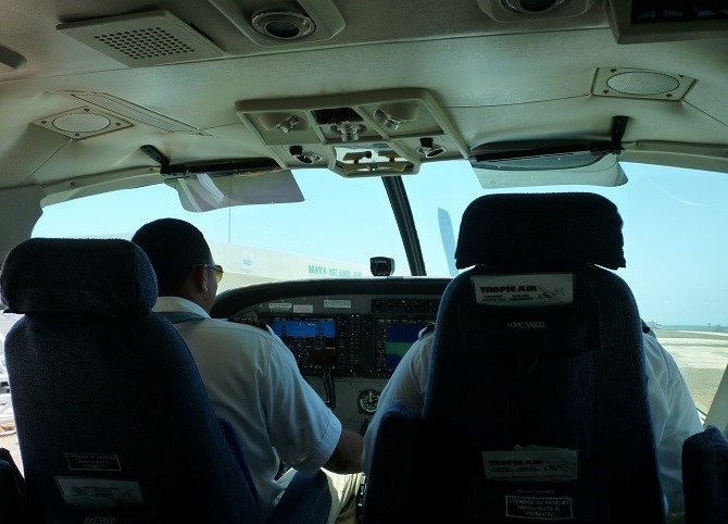 The pilots on a Tropic Air flight in Belize