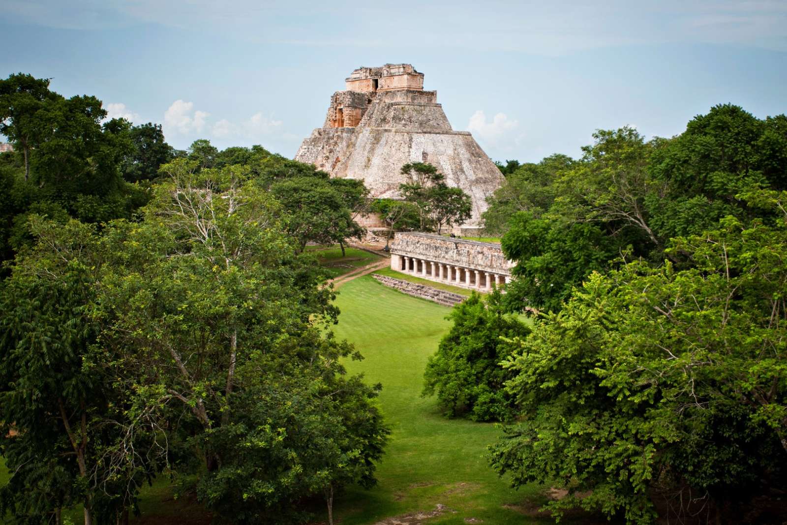 View to main pyramid at Uxmal, Mexico