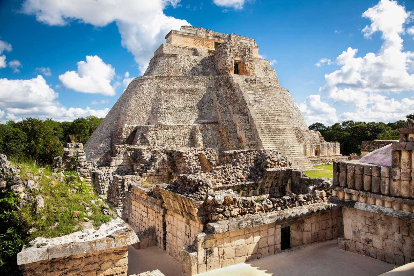 Temple of the magician at Uxmal, Mexico