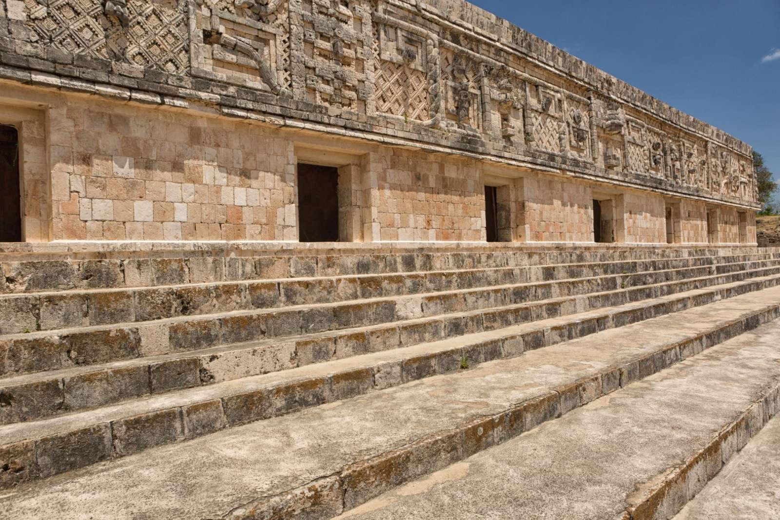 Steps and carvings at Uxmal, Mexico