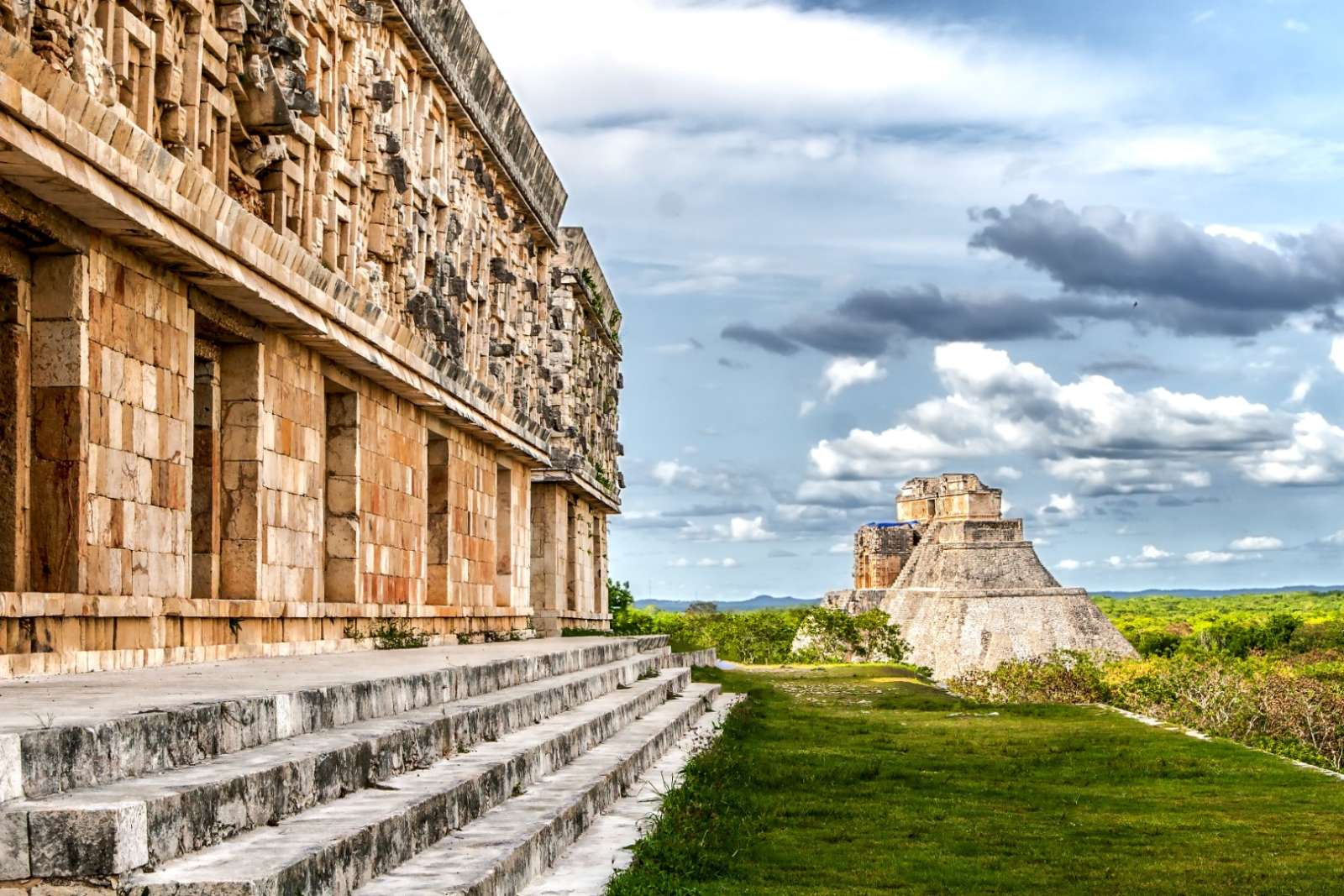 View to main pyramid at Uxmal, Yucatan