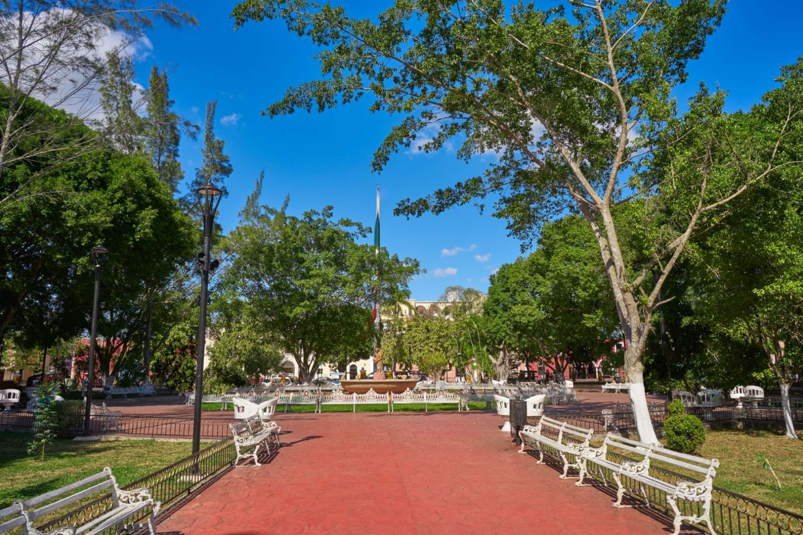 Entrance to the Plaza in Valladolid Mexico