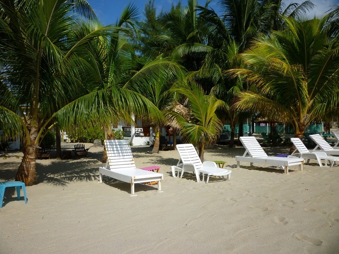 The beach at Villa Ranguana in Placencia, Belize