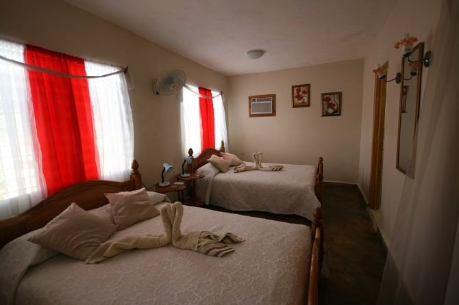 The bedroom of Villa Susana in Vinales, Cuba