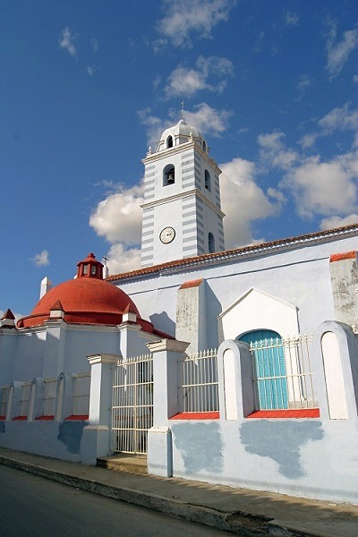 Blue church in western Cuba