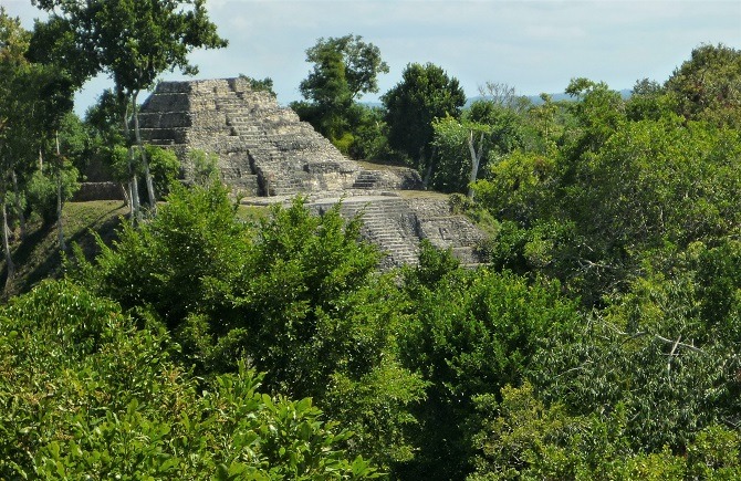 Pyramid at Yaxha in Peten, Guatemala