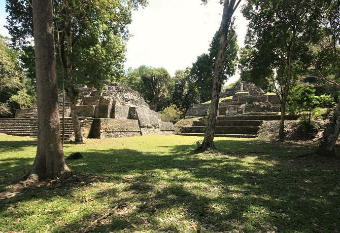 Adjacent pyramids at Yaxha, Guatemala