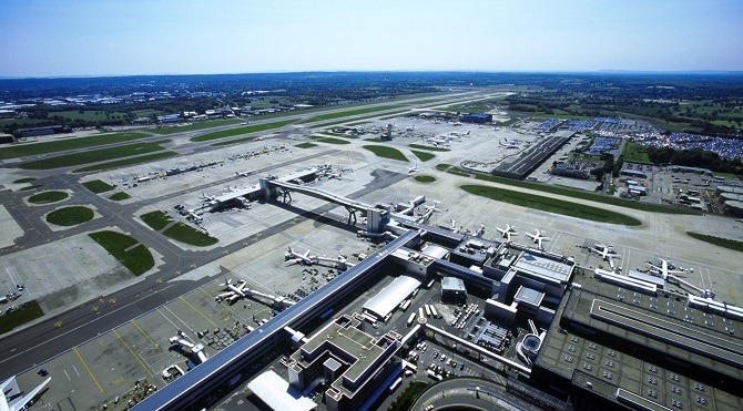 An aerial shot of London Gatwick