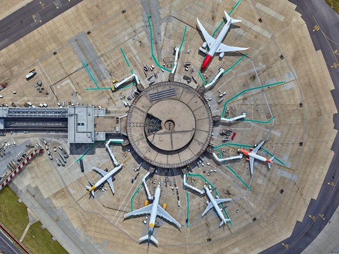 The satellite pier at London Gatwick South Terminal