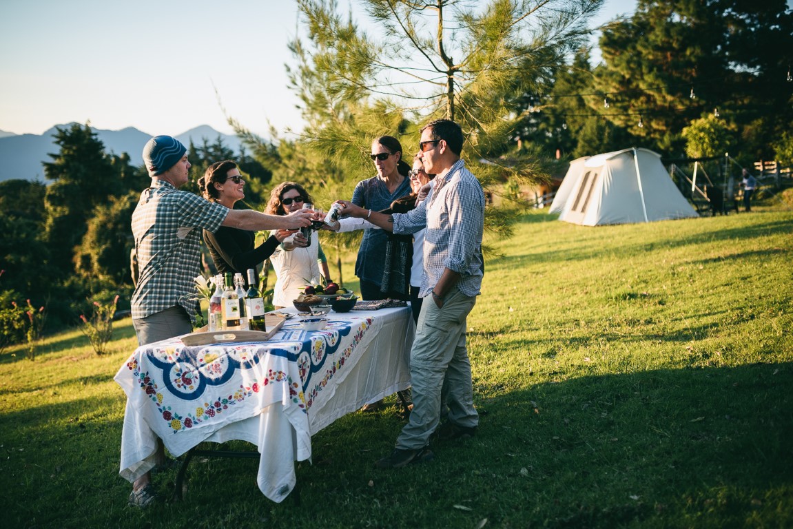 Drinks at Antigua glamping camp site